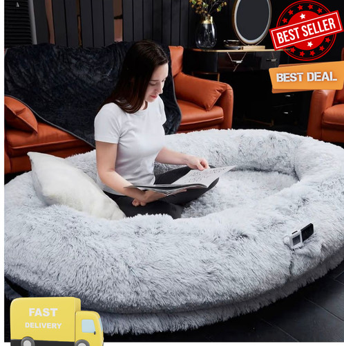 Extra large human dog bed - large, faux