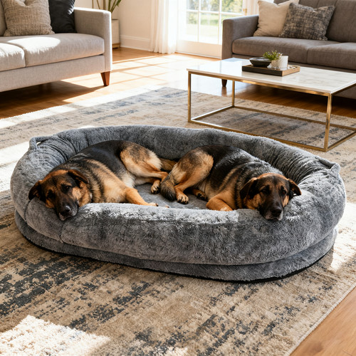Jumbo large human dog - large, bed